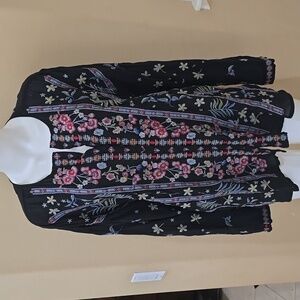 Johnny Was stripe garden blouse